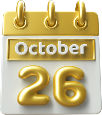 3d Gold Calendar October 26