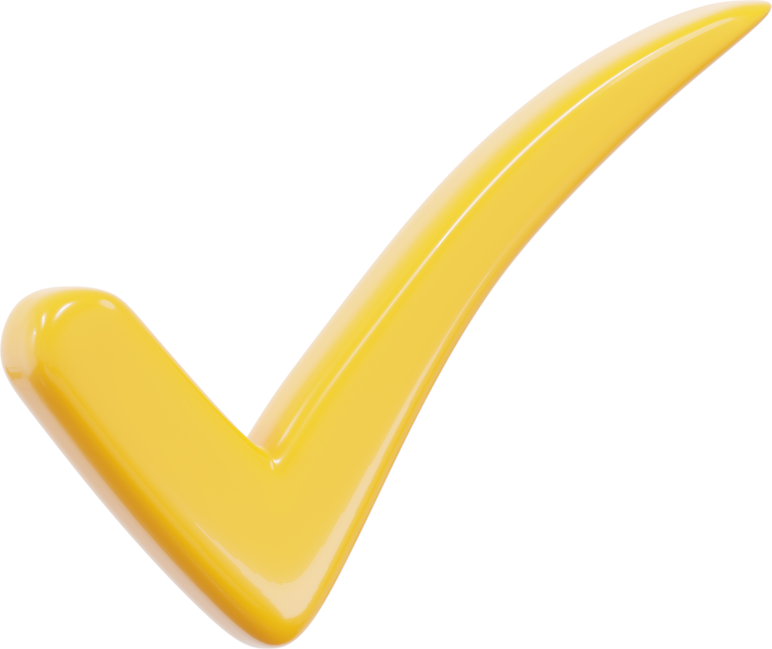 3d yellow check mark icon